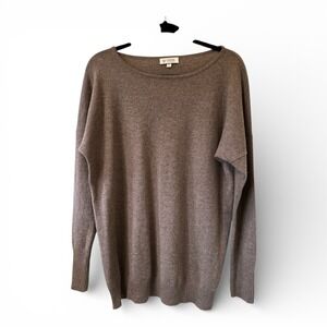 !! SOLD !! 100% Cashmere Brown Crew Neck Pullover Sweater Womens L | Kinross
